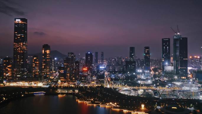 深圳前海夜景航拍