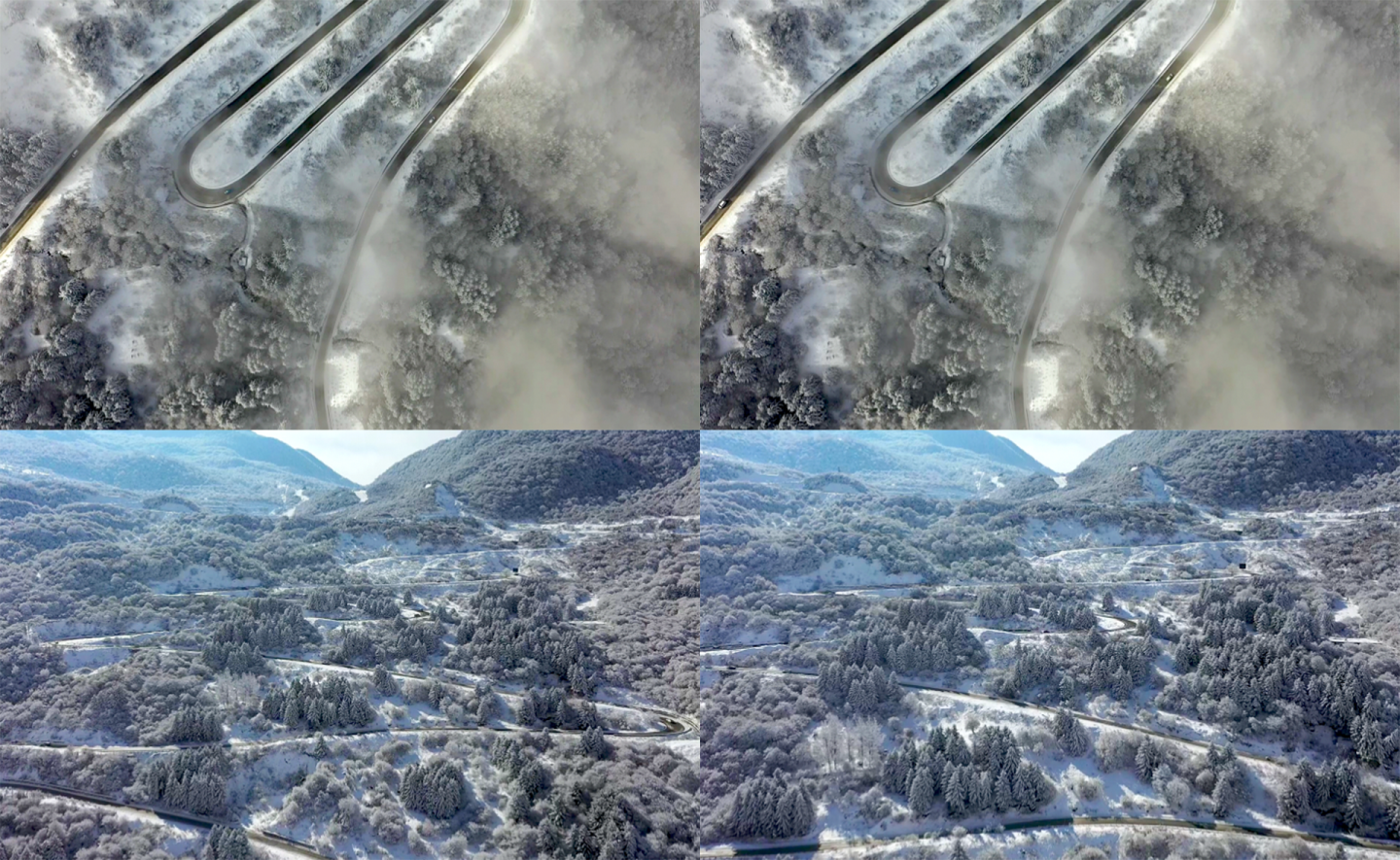 茂县太子岭冬季雪山航拍素材4K