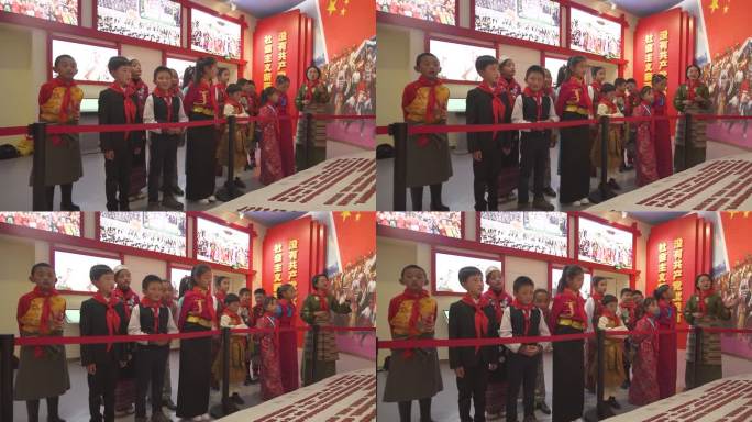 学生穿藏服装 少数民族小学生 藏族小学生