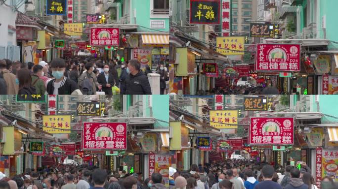 澳门官也街游客人流