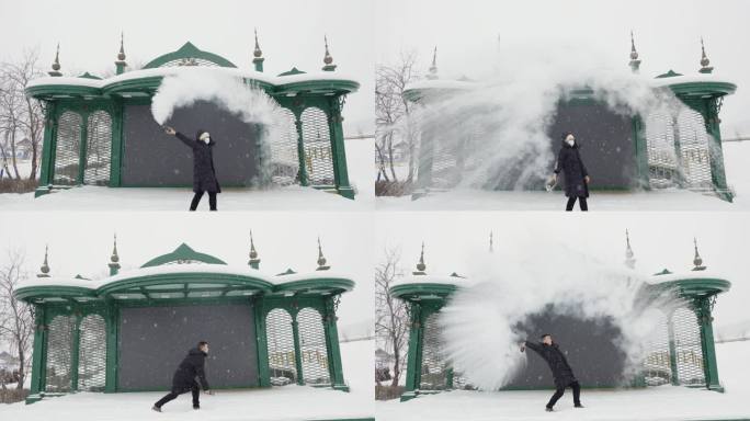 下雪天泼水成冰升格