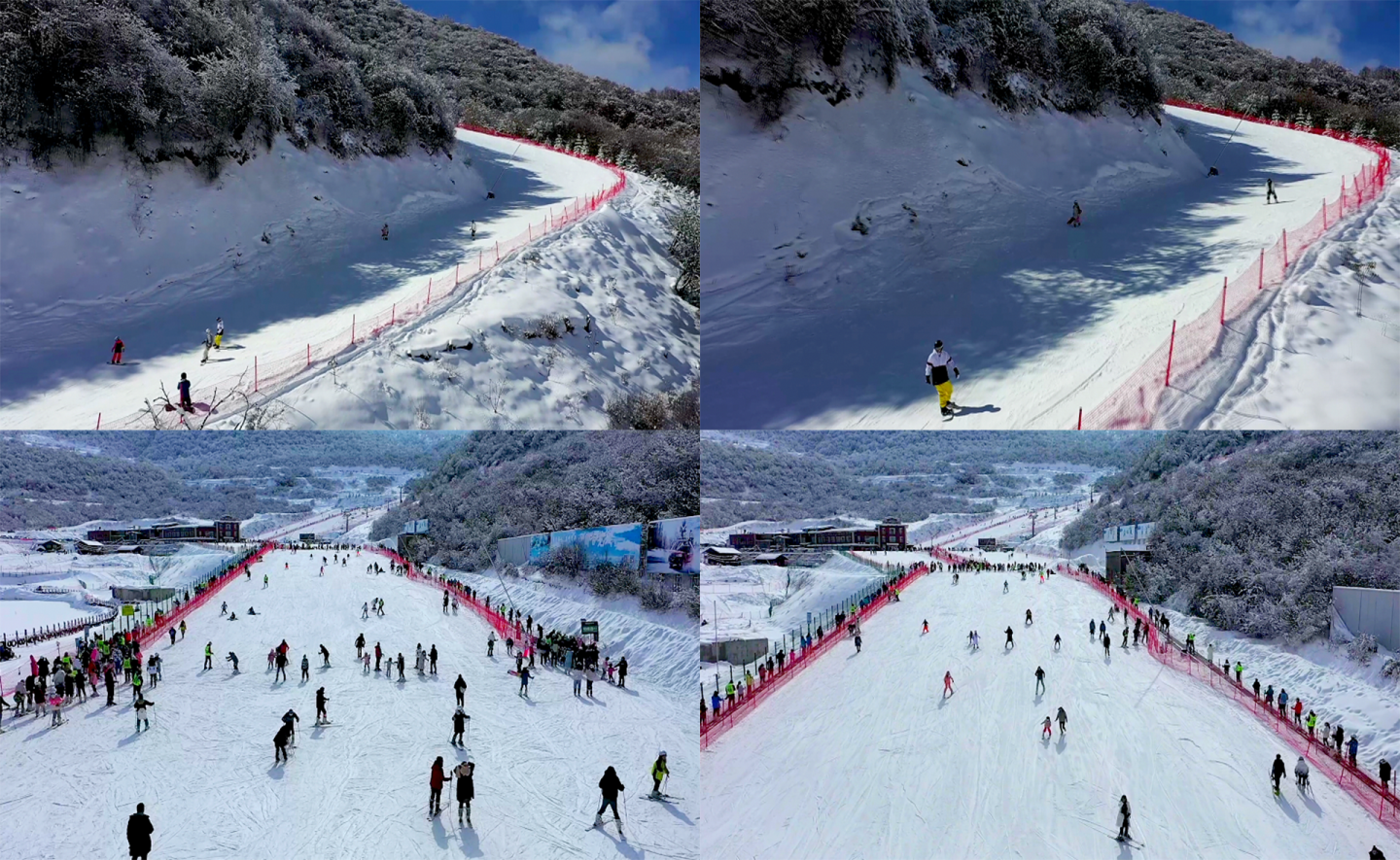 茂县太子岭滑雪场航拍素材4K