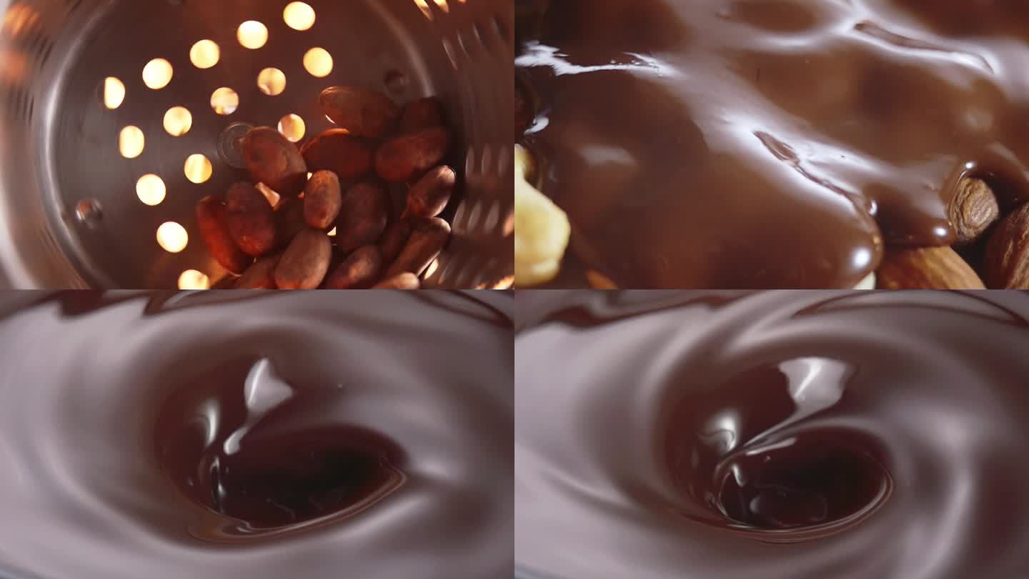可可巧克力坚果美食高速升格烹饪