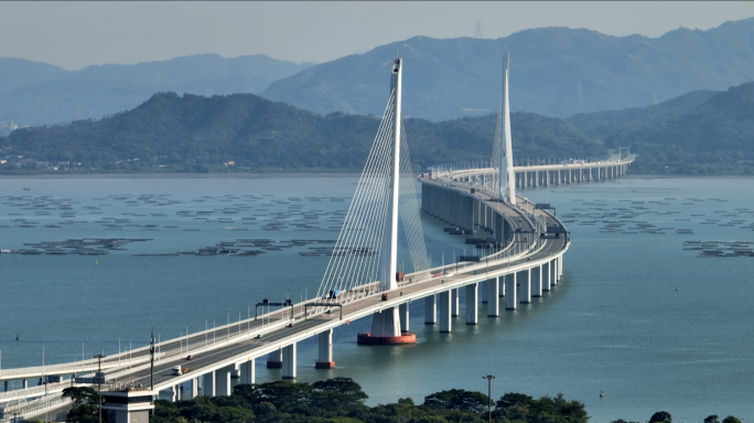 4K航拍深圳湾公路大桥