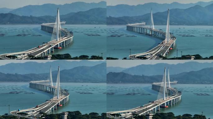 4K航拍深圳湾公路大桥