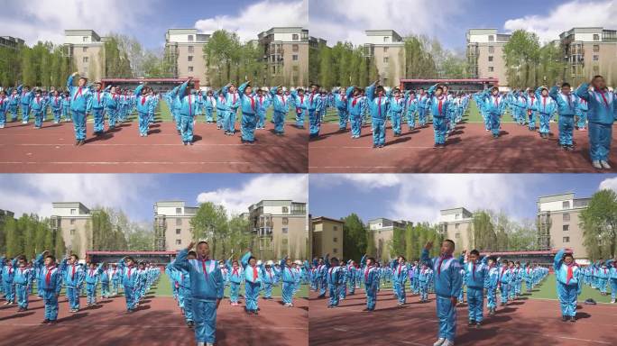 西藏小学 藏族学校升旗 少数民族学校升