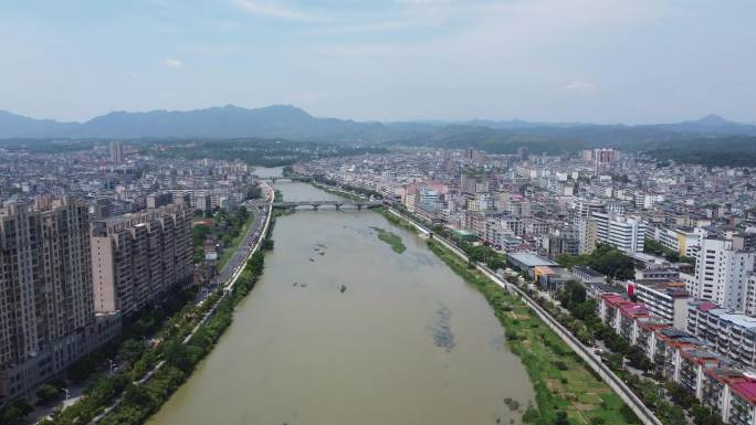 航拍遂川江县城风光宣传