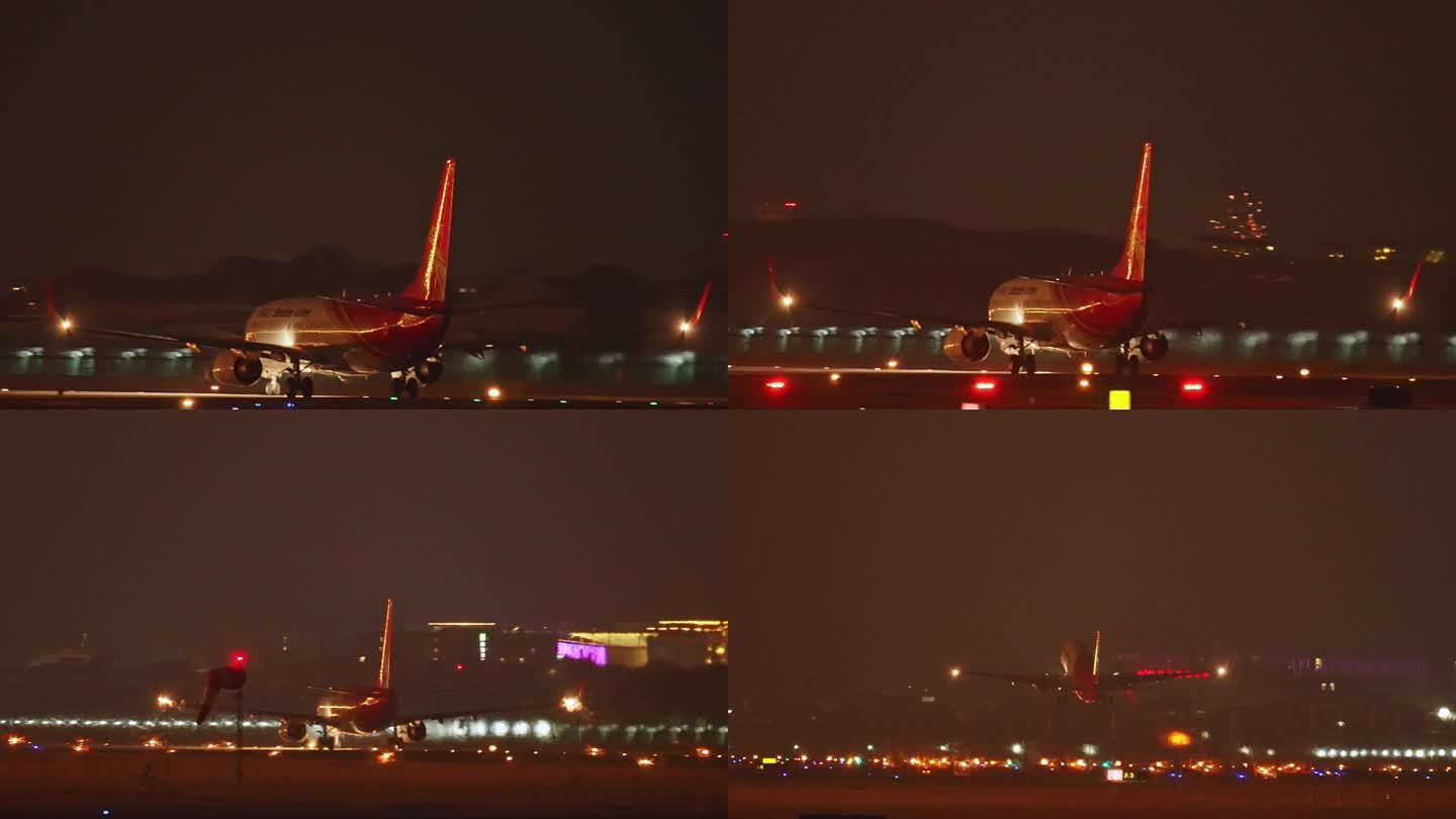 4K实拍飞机起飞和烟花