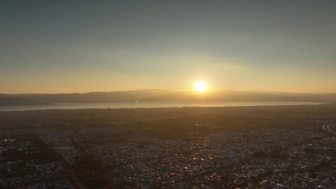 大理洱海日落夕阳