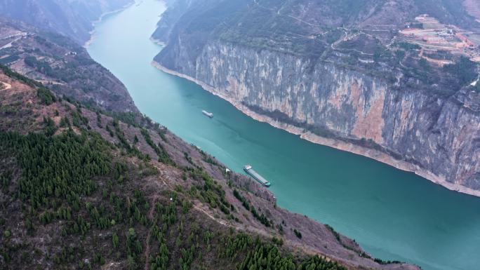 重庆奉节县瞿塘峡夔门白帝城实拍航拍视频