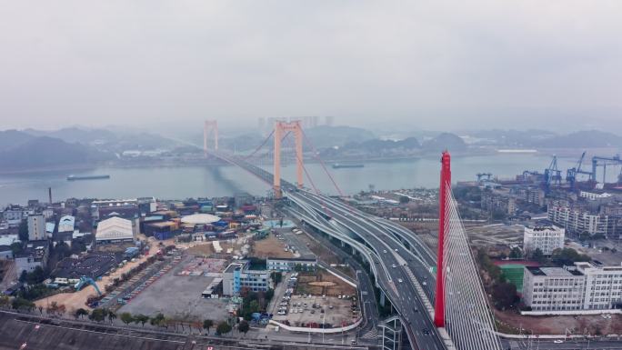 湖北宜昌至喜长江大桥航拍
