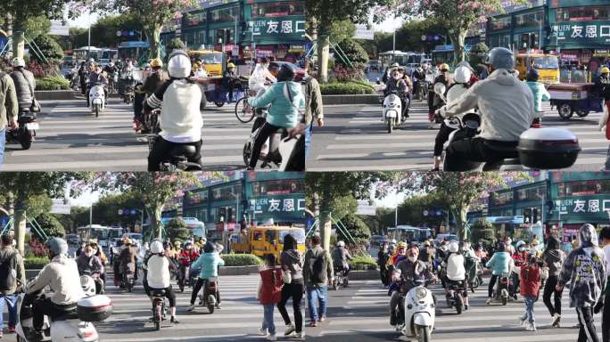 马路人行道人来人往