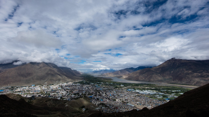 西藏乡镇延时 城市延时