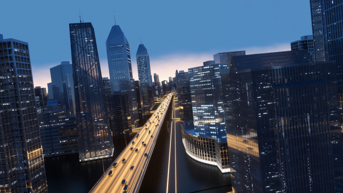 科技未来智慧城市穿梭片头C4D虚幻工程