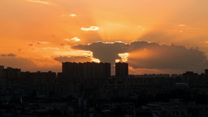 城市日出日落延时4k夕阳唯美实拍宣传片