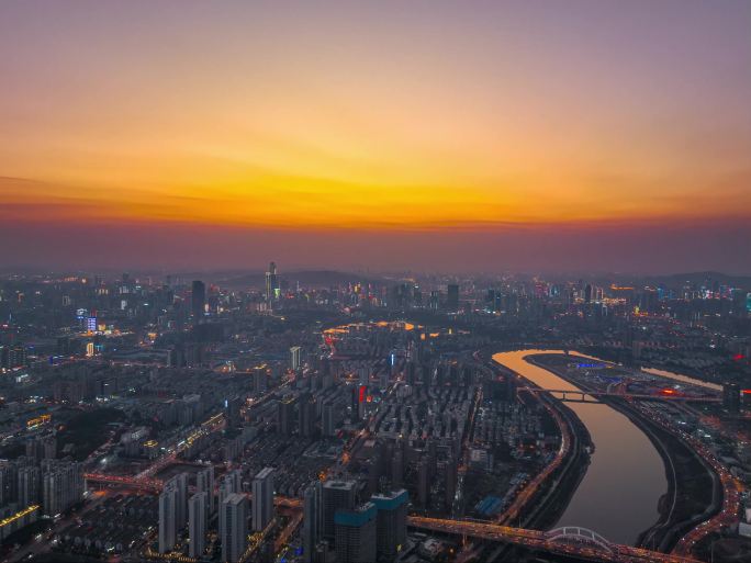 4k马栏山浏阳河城市夜景延时