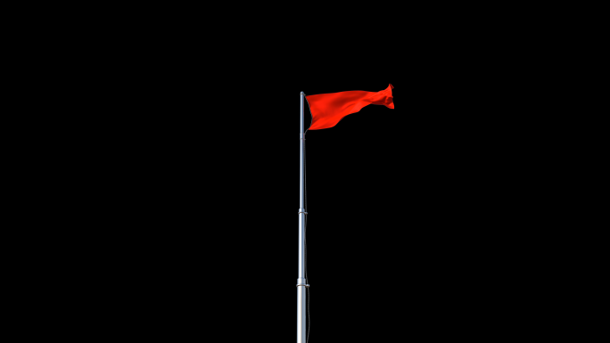 四组红色旗帜 4K