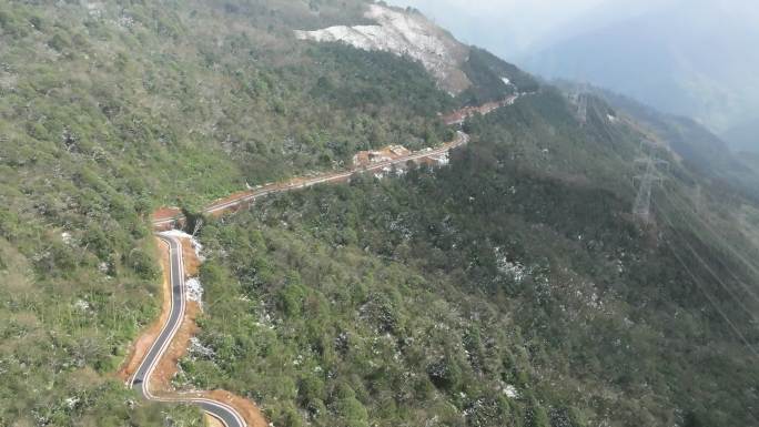 牛背镇产业环线公路林区防火公路航拍