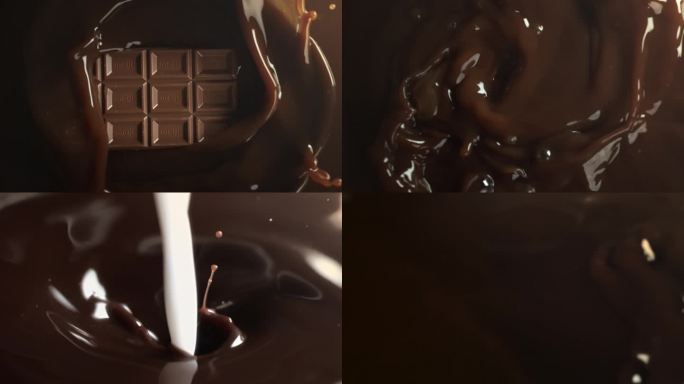 巧克力液体高速升格牛奶