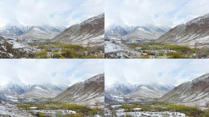 西藏村庄 秋天的村庄 县城村庄冬季的村庄