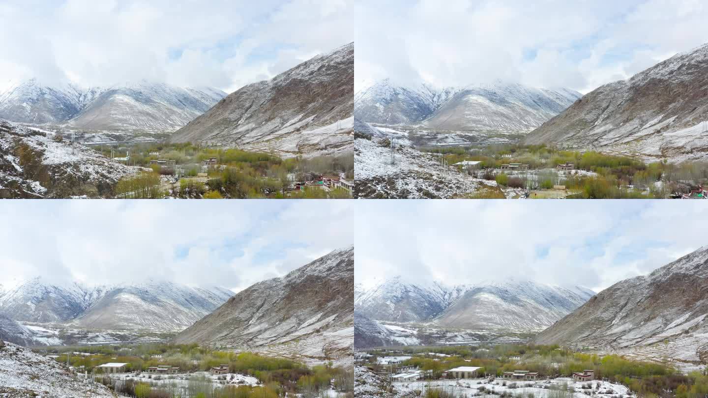 西藏村庄 秋天的村庄 县城村庄冬季的村庄