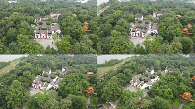 湖南泪罗江屈原祠4A景区航拍 (3)