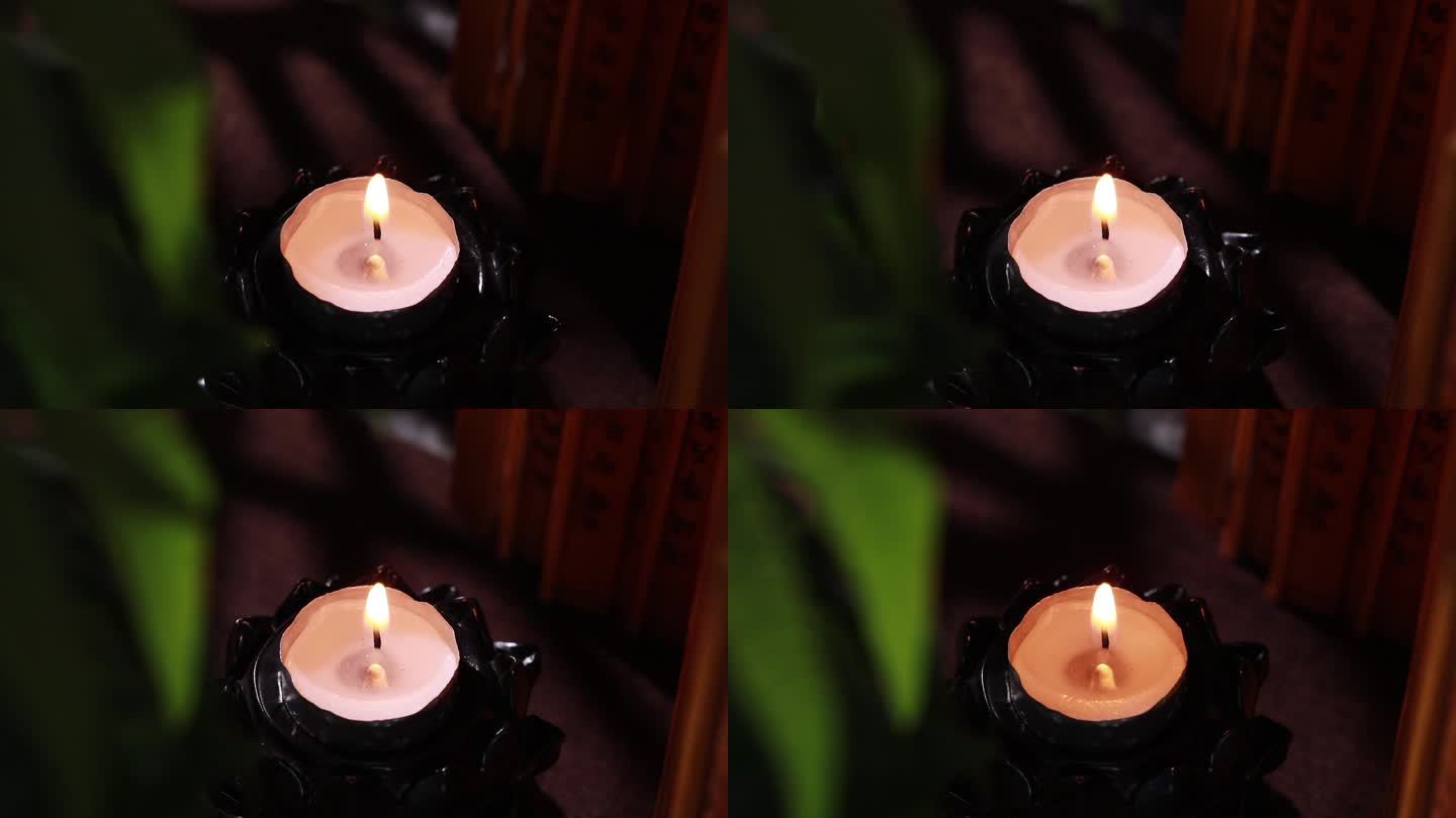 灯火阑珊蜡烛燃烧安静