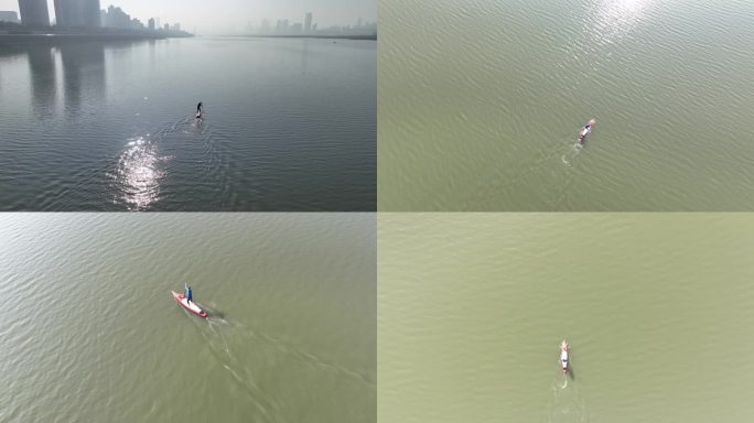 【原创4K】一人一舟一涟漪频栏 逆流划船