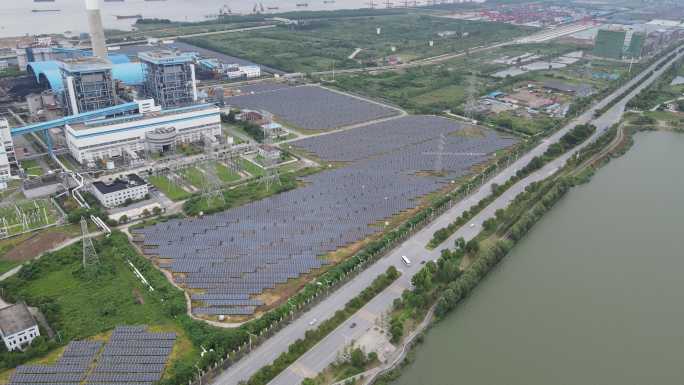 航拍工业生产工厂太阳能新能源 (4)