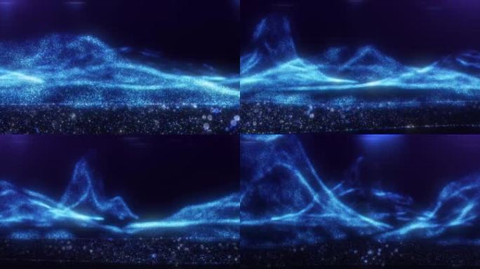 【视频】4K 蓝色粒子山川河流 C版