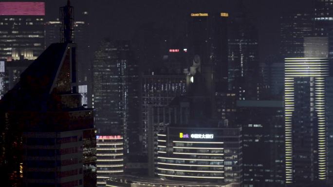 城市空镜 街道航拍 夜景 灯火辉煌