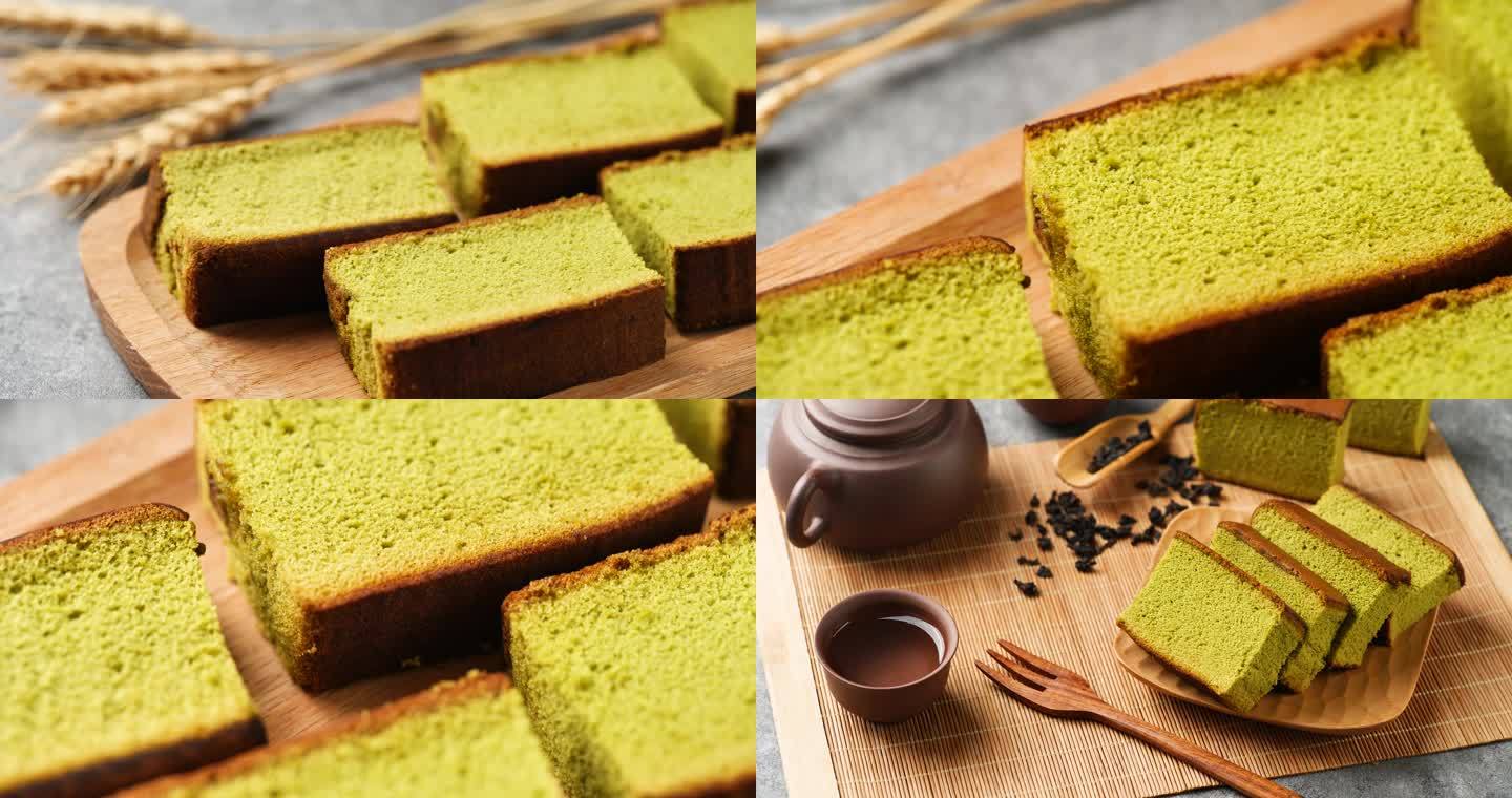 日式抹茶蛋糕美食素材4K