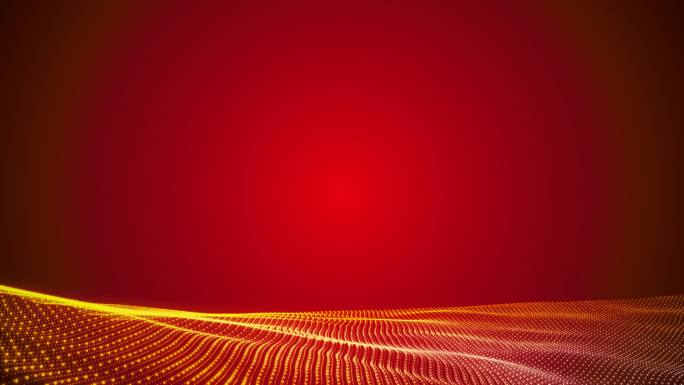 金色红色粒子海洋波动流动视频素材无缝循环