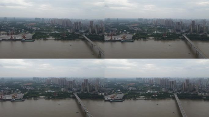 湖南湘阴县城市建设航拍