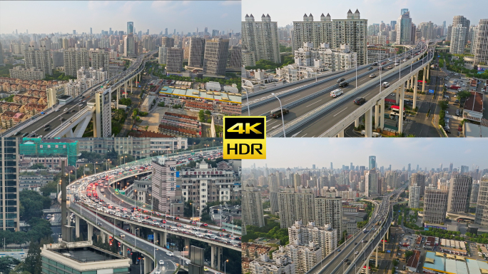 【4K】上海卢浦大桥鲁班路枢纽4K航拍