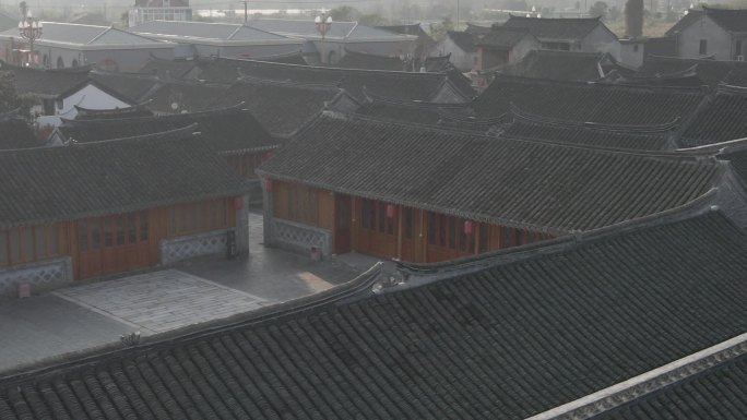 航拍实拍 中国风古建筑 四合院