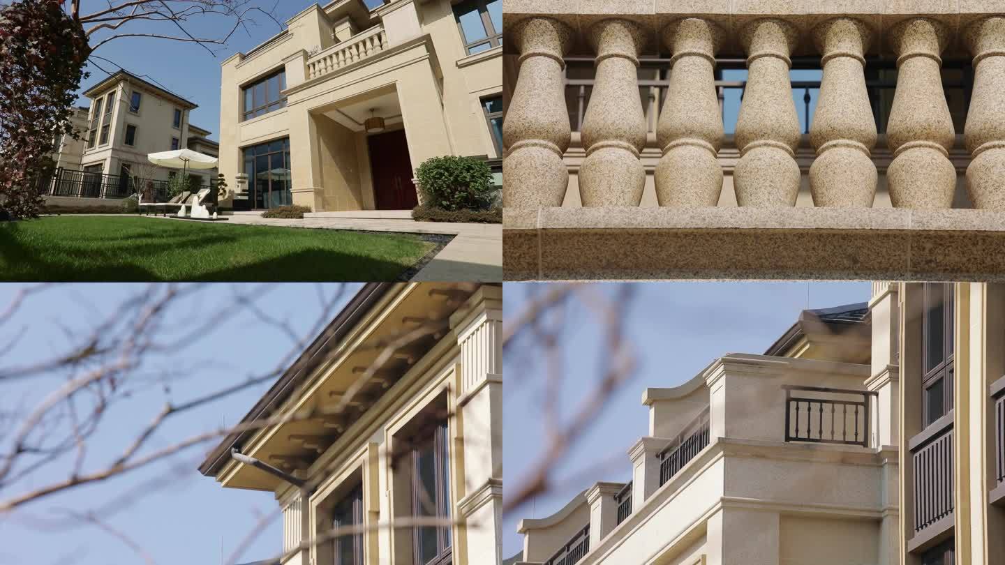 别墅建筑细节前庭走廊石柱建筑细节设计雕刻