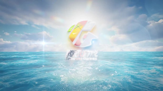 柔光3D片头logo展示大气海平面云海