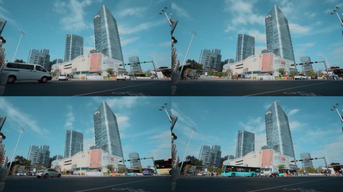 市政建设城市改造深圳卓悦汇路口延时视频