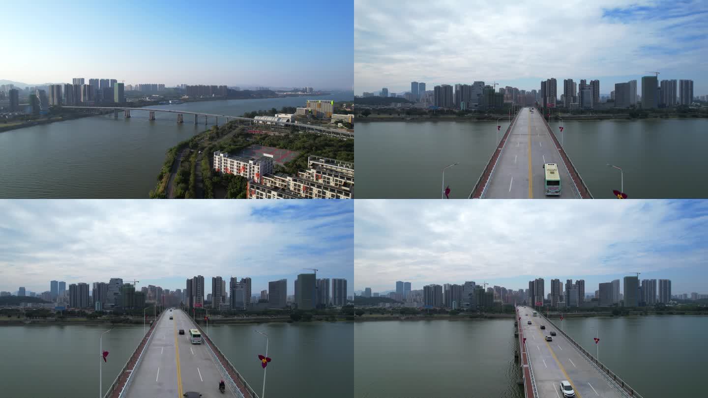 4K江门 潮连大桥 修建后 航拍