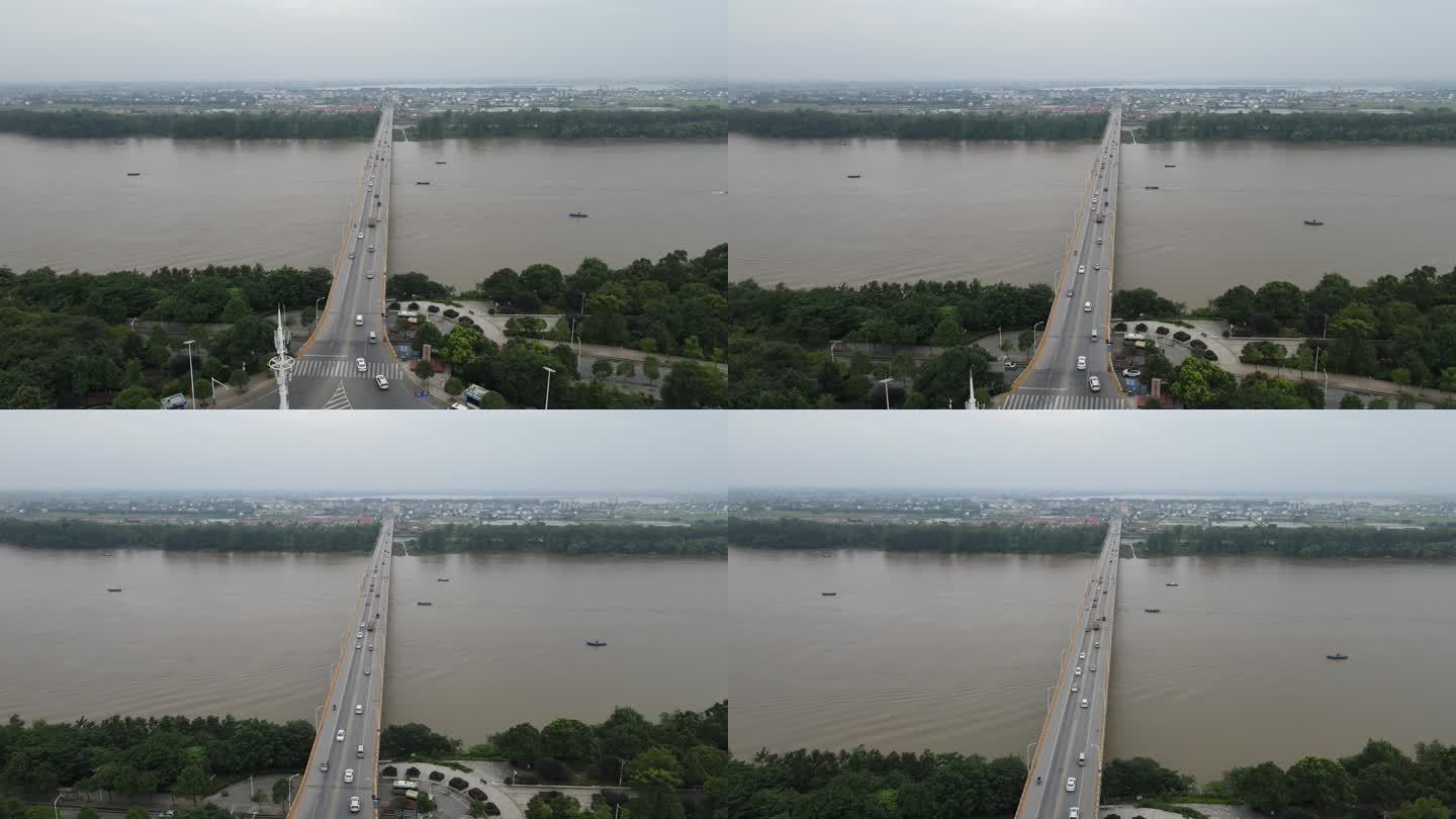 湖南湘阴县湘江大桥航拍 (2)