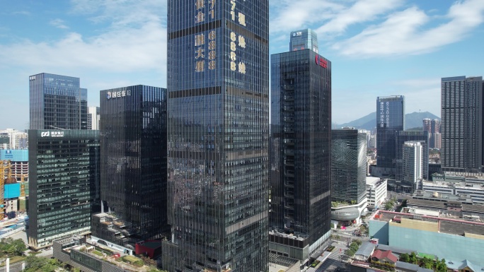 航拍深圳罗湖区红岭北地标建筑