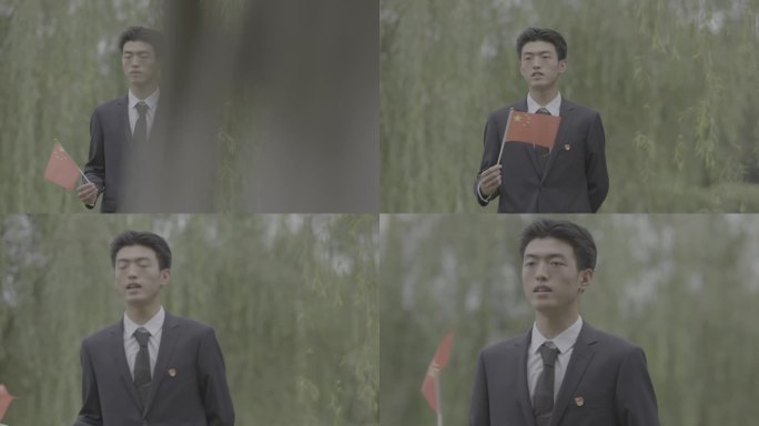 【4K灰度】大学男生唱红歌男声独唱