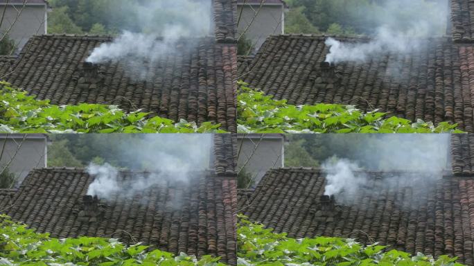 唯美炊烟山村人家炊烟徽州黄山炊烟2
