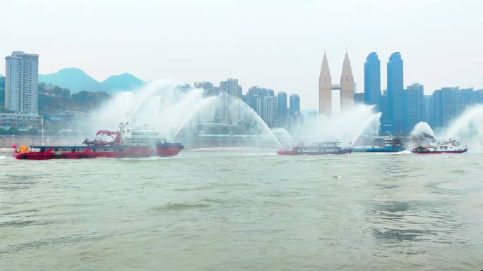 水上消防实拍