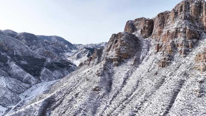 大同六棱山冬季雪景航拍