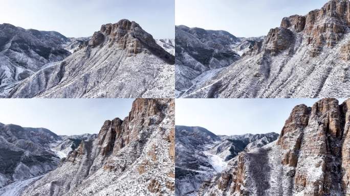 大同六棱山冬季雪景航拍