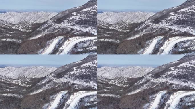 大同六棱山冬季雪景航拍