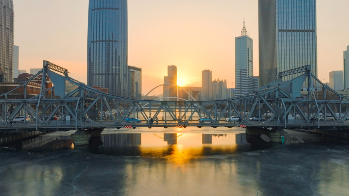天津地标城市宣传片航拍解放桥津湾广场