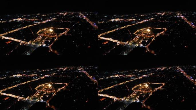 拉萨灯光车流 藏文化